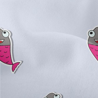 Cartoon Fish Stickers Lightweight Performance Linen