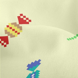 Cartoon Pixel Candy Lightweight Performance Linen