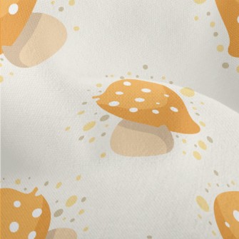 Hand Drawn Yellow Mushrooms Lightweight Performance Linen