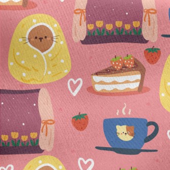 Cat Warm Night Jersey Backed Fleece
