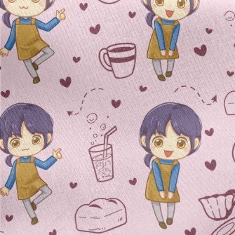 Cheerful Cafe Clerk Jersey Backed Fleece