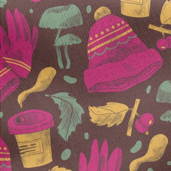 Winter Forest Plants Jersey Backed Fleece