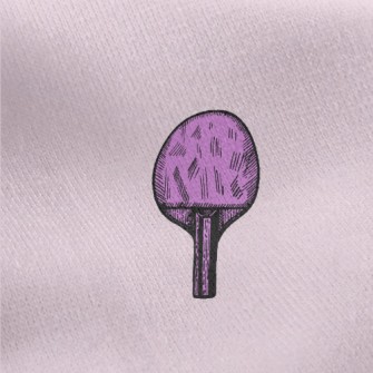 Purple Table Tennis Racket Jersey Backed Fleece