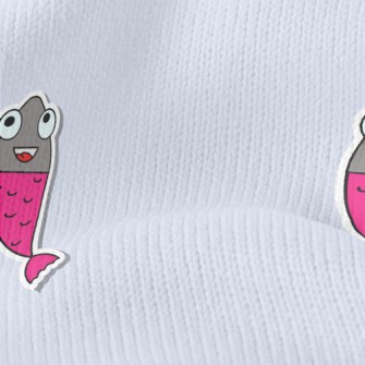 Cartoon Fish Stickers Stretch Jersey