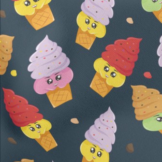 Two-color Cartoon Soft Serve I Lightweight Cotton Poplin