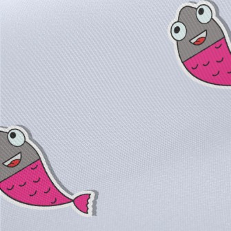 Cartoon Fish Stickers Midweight Cotton Poplin