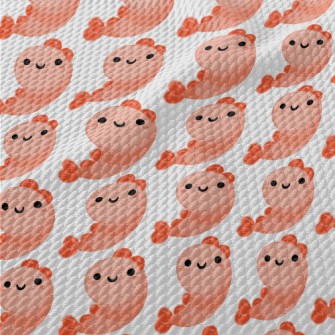 Cute Cartoon Shrimp Birdseye Piqué