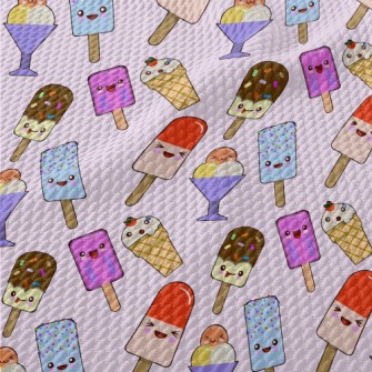 Cartoon Lively Ice Cream Birdseye Piqué