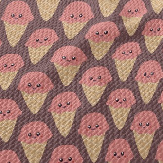 Smiling Strawberry Ice Cream Birdseye Piqué