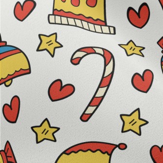 Hand Drawn Cartoon Christmas Chiffon