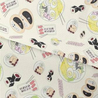 Hand Drawn Asian Food Waterproof Oxford