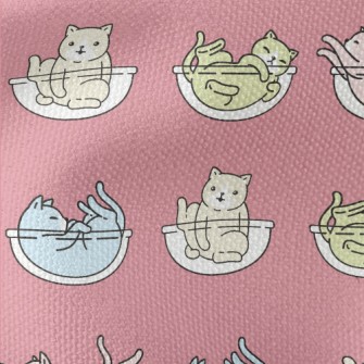 Colorful Playing Cats Waterproof Canvas