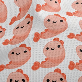 Cute Cartoon Shrimp Athletic Mesh Flat Back