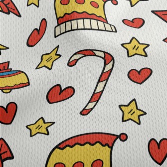 Hand Drawn Cartoon Christmas Athletic Mesh Flat Back