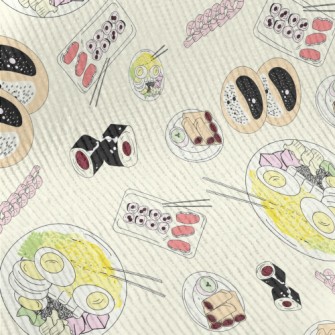 Hand Drawn Asian Food Standard Corduroy
