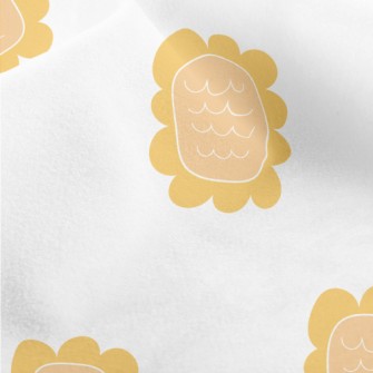 Simple Hand Drawn Sunflower Micro Fleece