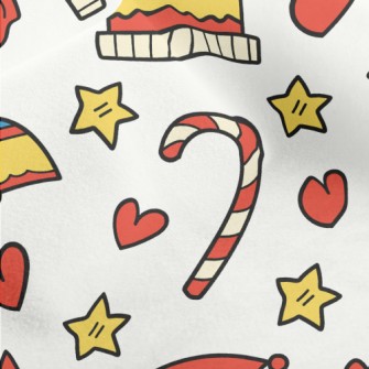 Hand Drawn Cartoon Christmas Micro Fleece