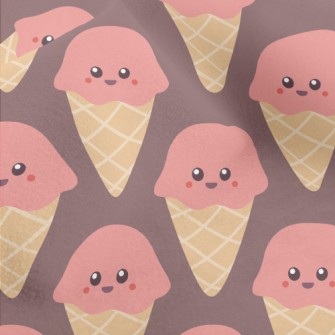 Smiling Strawberry Ice Cream Micro Fleece