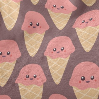 Smiling Strawberry Ice Cream Minky