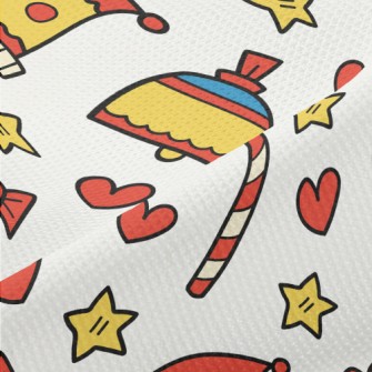 Hand Drawn Cartoon Christmas Piqué