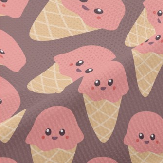 Smiling Strawberry Ice Cream Piqué