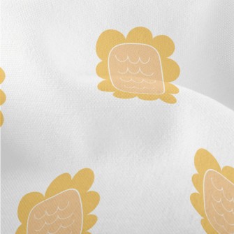 Simple Hand Drawn Sunflower Lightweight Performance Linen