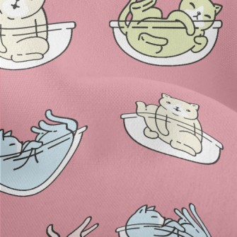 Colorful Playing Cats Lightweight Performance Linen