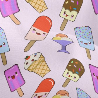 Cartoon Lively Ice Cream Lightweight Performance Linen