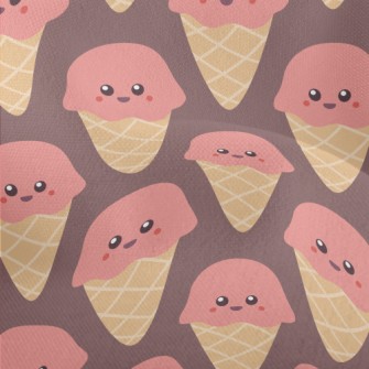 Smiling Strawberry Ice Cream Lightweight Performance Linen