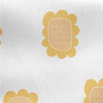 Simple Hand Drawn Sunflower Jersey Backed Fleece