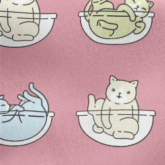 Colorful Playing Cats Jersey Backed Fleece