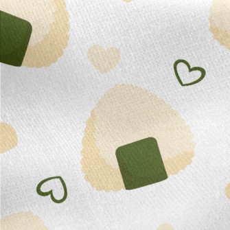 Triangular Rice Ball And Love  Jersey Backed Fleece