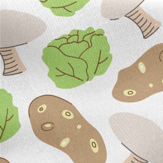 Cabbage, Potato, And Mushroom Jersey Backed Fleece