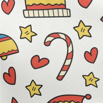 Hand Drawn Cartoon Christmas Pongee