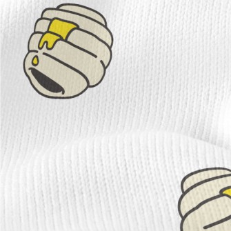 Hand Drawn Cartoon Honeycomb Stretch Jersey