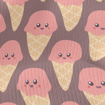 Smiling Strawberry Ice Cream Stretch Jersey