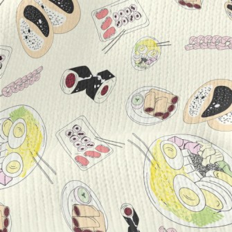 Hand Drawn Asian Food Stretch Jersey