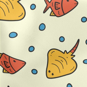 Tropical Fish And Stingrays Lightweight Cotton Poplin