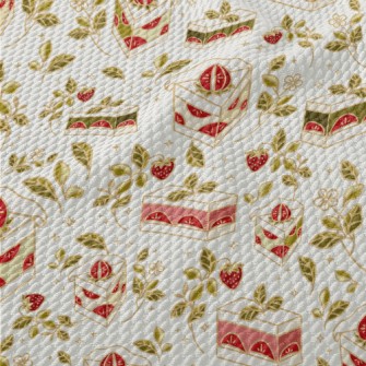 Golden Edge Strawberry Cake Birdseye Piqué