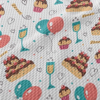 Birthday Cherry Cake Champagne Birdseye Piqué