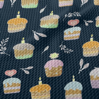 Heart Flower Candle Cake Birdseye Piqué