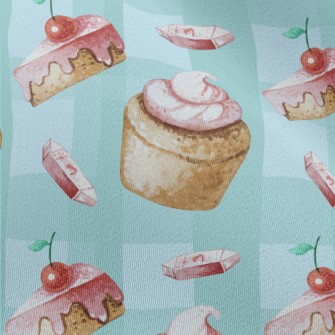 Hand Drawn Cherry Cupcakes Chiffon