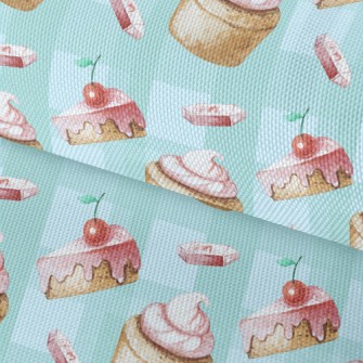 Hand Drawn Cherry Cupcakes Waterproof Oxford