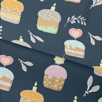 Heart Flower Candle Cake Waterproof Oxford