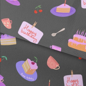 Birthday Cake With Cherry In C Waterproof Oxford