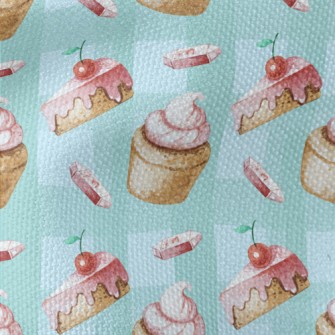 Hand Drawn Cherry Cupcakes Waterproof Canvas