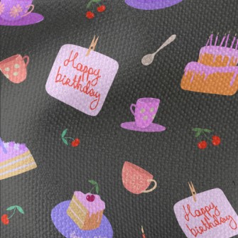 Birthday Cake With Cherry In C Waterproof Canvas