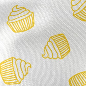 Simple Yellow Line Cup Cake Waterproof Canvas