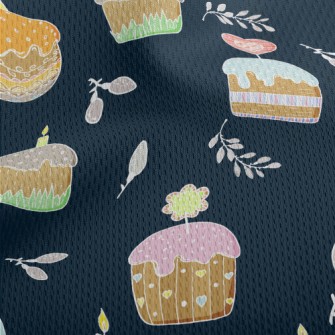 Heart Flower Candle Cake Athletic Mesh Flat Back