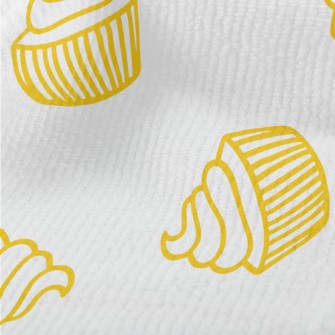 Simple Yellow Line Cup Cake Terry